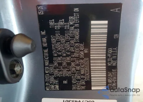 2005 Toyota Sienna Xle z USA, uszkodzony, nr VIN 5TDZA22C85S335230